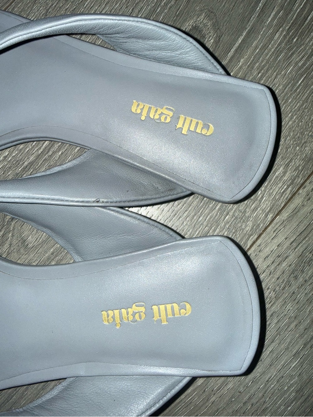 Cult Gaia Jasie Leather Thong Grey Slide Sandals Size 38 - Picture 6 of 7